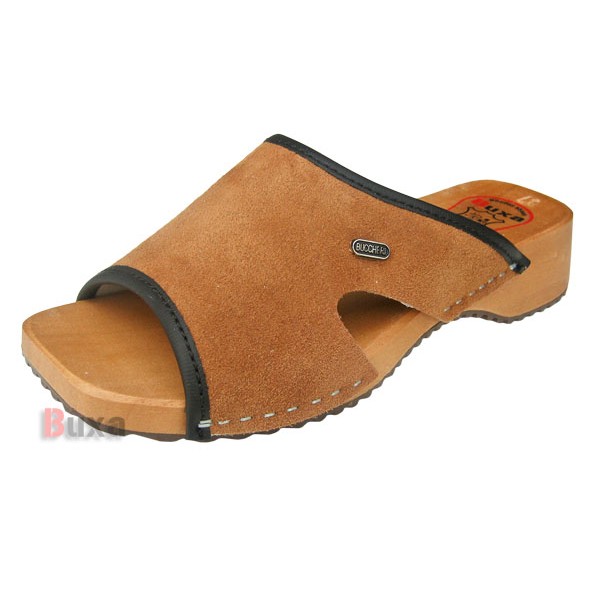 Női klumpa papucs PJ - bézs velúr