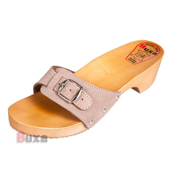 Női klumpapapucs W1 - világos nubuk