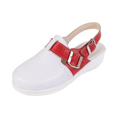 Orvosi cipő MED25 - fehér, piros csíkkal