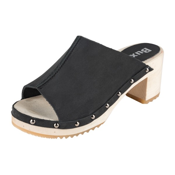 Női magassarkú klumpák OS53 - fekete nubuk