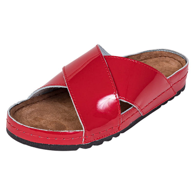 Dámska zdravotná obuv MEMORY - Šľapky - BZ116 - Červená lesklá