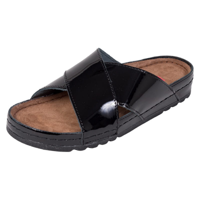 Dámska zdravotná obuv MEMORY - Šľapky - BZ116 - Čierna lesklá