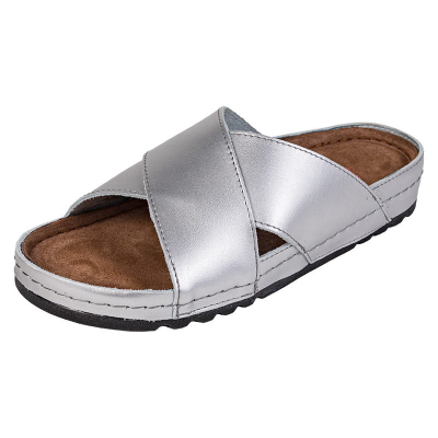 Dámska zdravotná obuv MEMORY - Šľapky - BZ116 - Strieborná