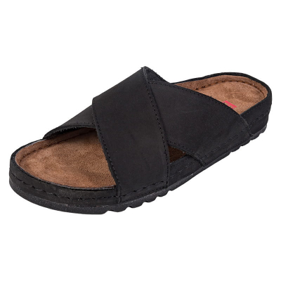 Dámska zdravotná obuv MEMORY - Šľapky - BZ116 - Čierny Nubuk